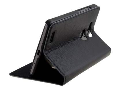 Premium Leather Smart View Case With Stand for Huawei Ascend Mate7 - Classic Black