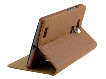 Premium Leather Smart View Case With Stand for Huawei Ascend Mate7 - Brown