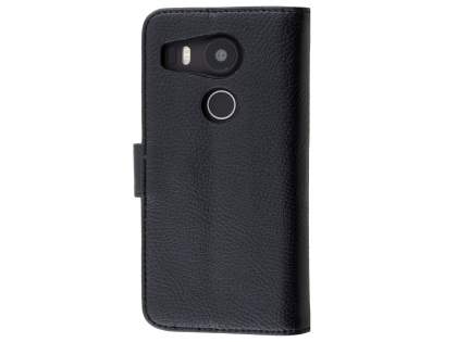 Slim Synthetic Leather Wallet Case with Stand for LG Nexus 5X - Classic Black Slim Synthetic Leather Wallet Case with Stand for LG Nexus 5X - Classic Black