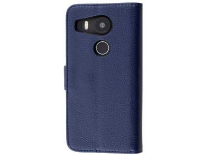 Slim Synthetic Leather Wallet Case with Stand for LG Nexus 5X - Dark Blue Slim Synthetic Leather Wallet Case with Stand for LG Nexus 5X - Dark Blue
