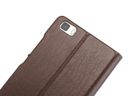 Premium Leather Smart View Case for Huawei P8Lite - Classic Black