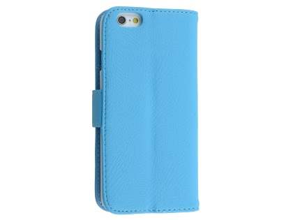 Synthetic Leather Wallet Case with Stand for iPhone 6s Plus/6 Plus - Sky Blue