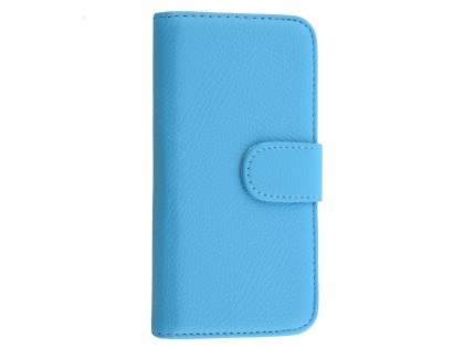 Synthetic Leather Wallet Case with Stand for iPhone 6s Plus/6 Plus - Sky Blue