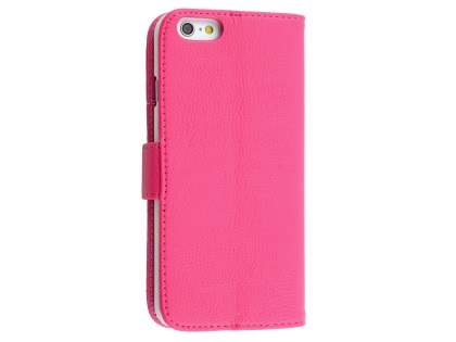 Synthetic Leather Wallet Case with Stand for iPhone 6s Plus/6 Plus - Hot Pink Leather Wallet Case