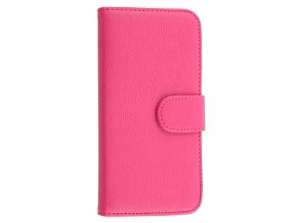 Synthetic Leather Wallet Case with Stand for iPhone 6s Plus/6 Plus - Hot Pink