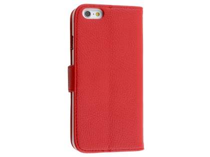 Synthetic Leather Wallet Case with Stand for iPhone 6s Plus/6 Plus - Red Leather Wallet Case