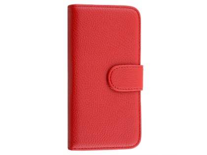 Synthetic Leather Wallet Case with Stand for iPhone 6s Plus/6 Plus - Red