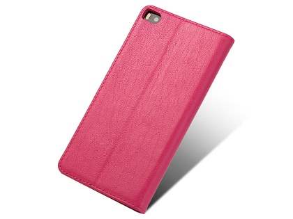 Premium Leather Smart View Case for Huawei P8 - Hot Pink