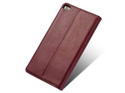 Premium Leather Smart View Case for Huawei P8 - Rosewood