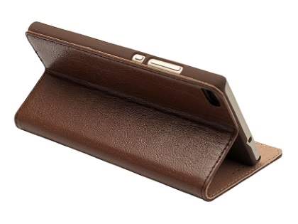 Premium Leather Smart View Case for Huawei P8 - Rosewood