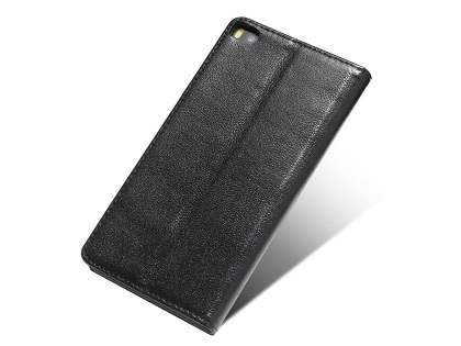 Premium Leather Smart View Case for Huawei P8 - Classic Black
