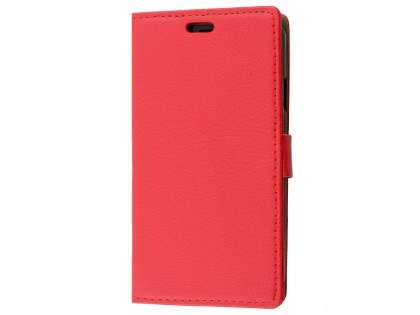 Slim Synthetic Leather Wallet Case with Stand for Telstra Tough Max - T84 - Red