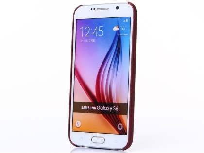 Wood Pattern Soft TPU Case for Samsung Galaxy S6 - Mahogany