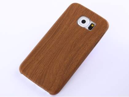 Wood Pattern Soft TPU Case for Samsung Galaxy S6 - Walnut