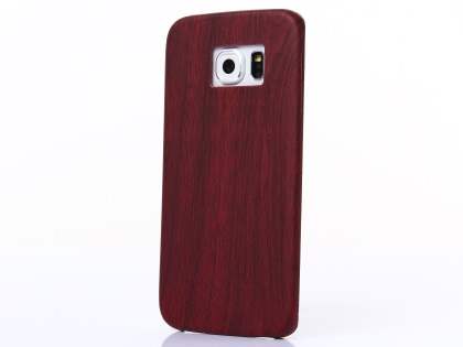 Wood Pattern Soft TPU Case for Samsung Galaxy S6 Edge - Mahogany Soft Cover