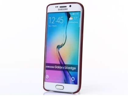 Wood Pattern Soft TPU Case for Samsung Galaxy S6 Edge - Mahogany