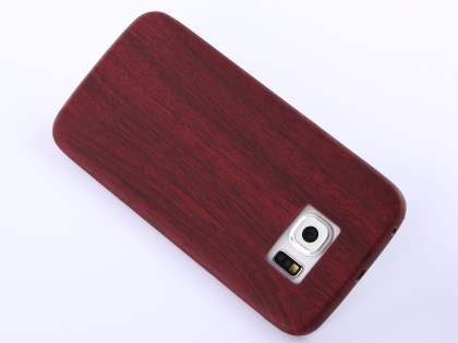 Wood Pattern Soft TPU Case for Samsung Galaxy S6 Edge - Mahogany