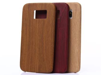 Wood Pattern Soft TPU Case for Samsung Galaxy S6 Edge - Mahogany