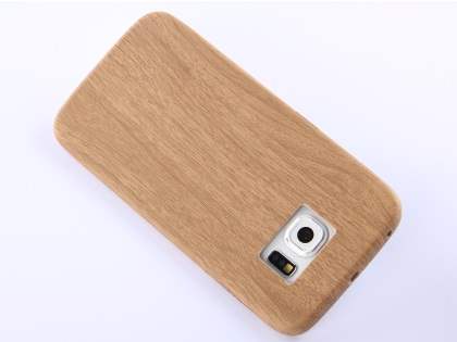 Wood Pattern Soft TPU Case for Samsung Galaxy S6 Edge - Oak