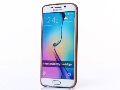 Wood Pattern Soft TPU Case for Samsung Galaxy S6 Edge - Walnut