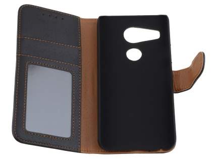 Slim Synthetic Leather Wallet Case with Stand for LG Nexus 5X - Classic Black