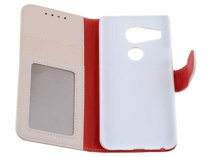 Slim Synthetic Leather Wallet Case with Stand for LG Nexus 5X - Pearl White