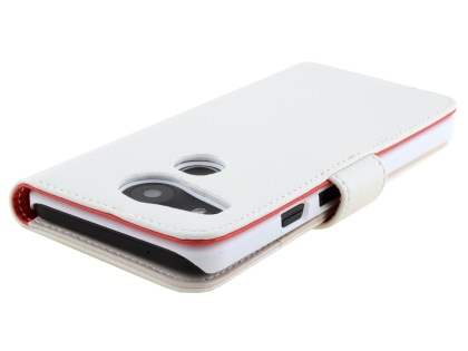 Slim Synthetic Leather Wallet Case with Stand for LG Nexus 5X - Pearl White