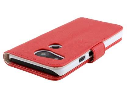 Slim Synthetic Leather Wallet Case with Stand for LG Nexus 5X - Red