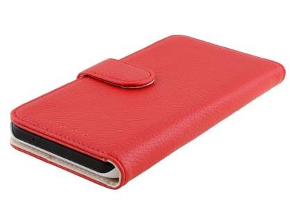 Slim Synthetic Leather Wallet Case with Stand for LG Nexus 5X - Red