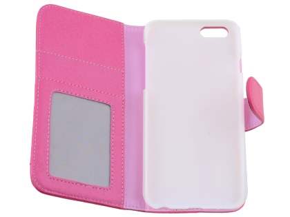 Synthetic Leather Wallet Case with Stand for iPhone 6s/6 - Hot Pink