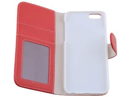 Synthetic Leather Wallet Case with Stand for iPhone 6s Plus/6 Plus - Red