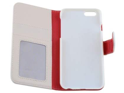 Synthetic Leather Wallet Case with Stand for iPhone 6s Plus/6 Plus - Pearl White