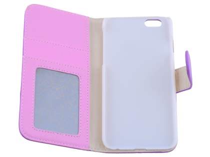 Synthetic Leather Wallet Case with Stand for iPhone 6s Plus/6 Plus - Light Purple