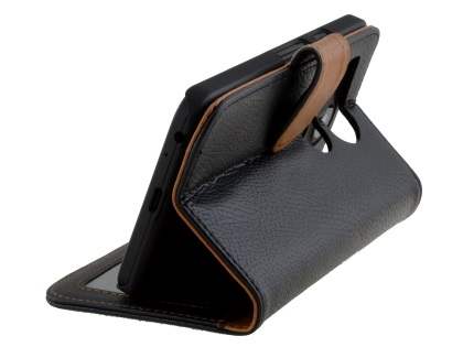 Slim Synthetic Leather Wallet Case with Stand for LG Nexus 5X - Classic Black
