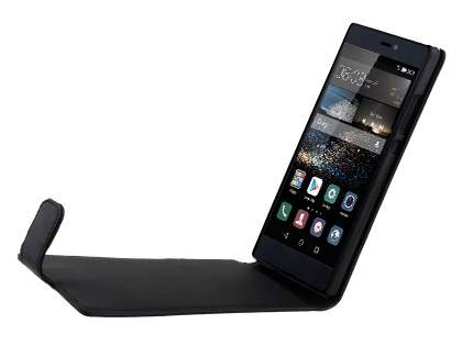Synthetic Leather Flip Case for Huawei P8 - Black