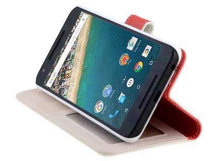 Slim Synthetic Leather Wallet Case with Stand for LG Nexus 5X - Pearl White