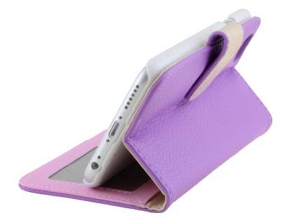 Synthetic Leather Wallet Case with Stand for iPhone 6s Plus/6 Plus - Light Purple