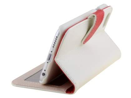 Synthetic Leather Wallet Case with Stand for iPhone 6s Plus/6 Plus - Pearl White
