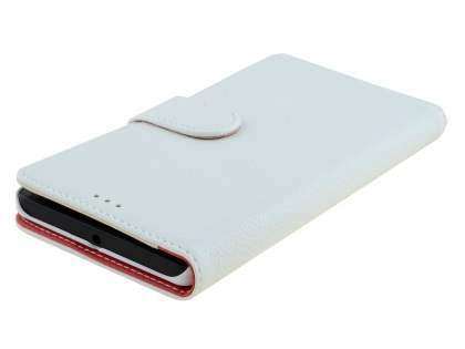 Slim Synthetic Leather Wallet Case with Stand for Microsoft Lumia 950 XL - Pearl White