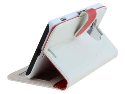 Slim Synthetic Leather Wallet Case with Stand for Microsoft Lumia 950 XL - Pearl White