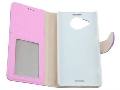 Slim Synthetic Leather Wallet Case with Stand for Microsoft Lumia 950 XL - Purple