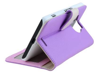 Slim Synthetic Leather Wallet Case with Stand for Microsoft Lumia 950 XL - Purple