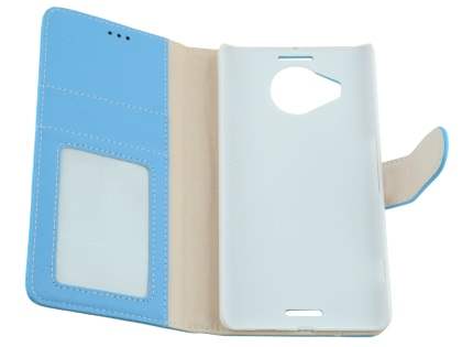 Slim Synthetic Leather Wallet Case with Stand for Microsoft Lumia 950 XL - Sky Blue