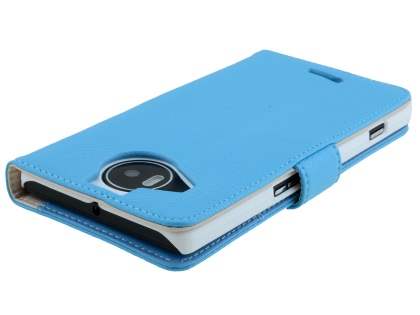 Slim Synthetic Leather Wallet Case with Stand for Microsoft Lumia 950 XL - Sky Blue