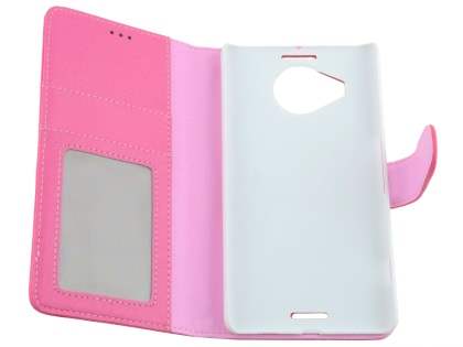Slim Synthetic Leather Wallet Case with Stand for Microsoft Lumia 950 XL - Pink