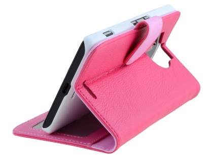Slim Synthetic Leather Wallet Case with Stand for Microsoft Lumia 950 XL - Pink
