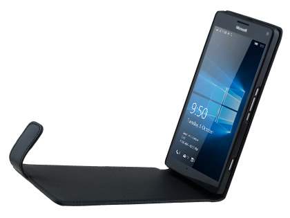 Synthetic Leather Flip Case for Microsoft Lumia 950 XL - Classic Black