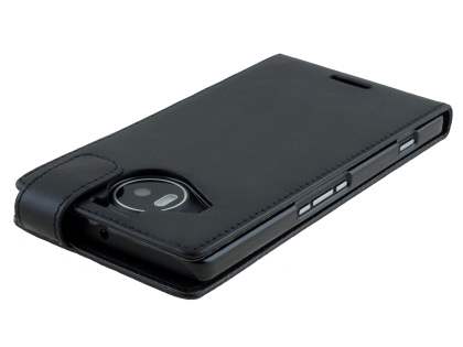 Synthetic Leather Flip Case for Microsoft Lumia 950 XL - Classic Black