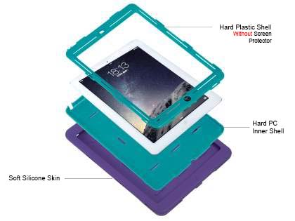 Impact Case for iPad Air 1st Gen - Purple/Teal