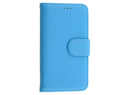 Synthetic Leather Wallet Case with Stand for Huawei Y5/Y560 - Sky Blue